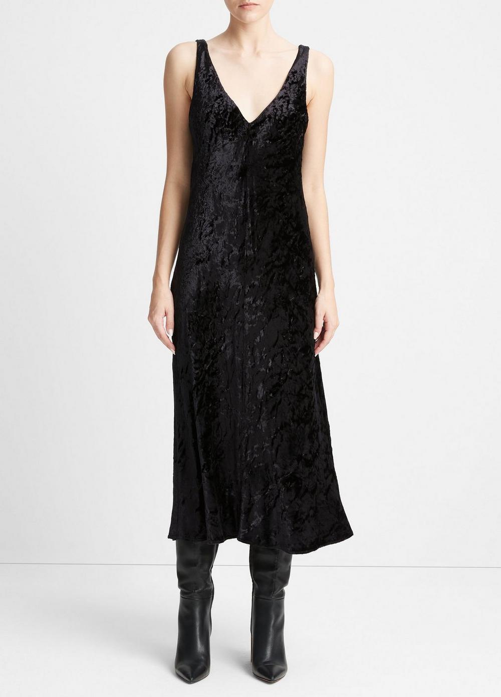 Luxe-Textured Velvet Slip Dress Product Image