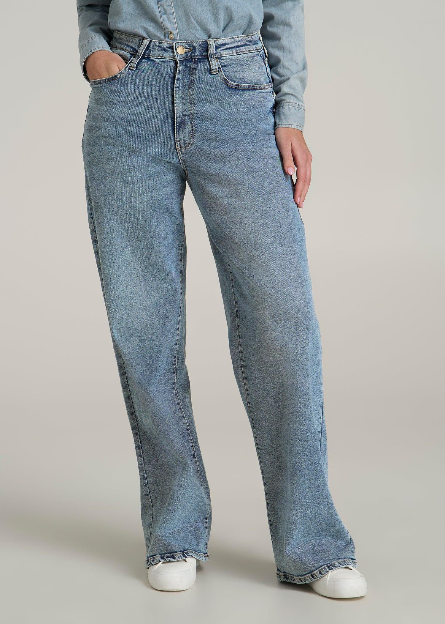 Stevie Wide Leg Jeans for Tall Women in Perfect Blue Product Image