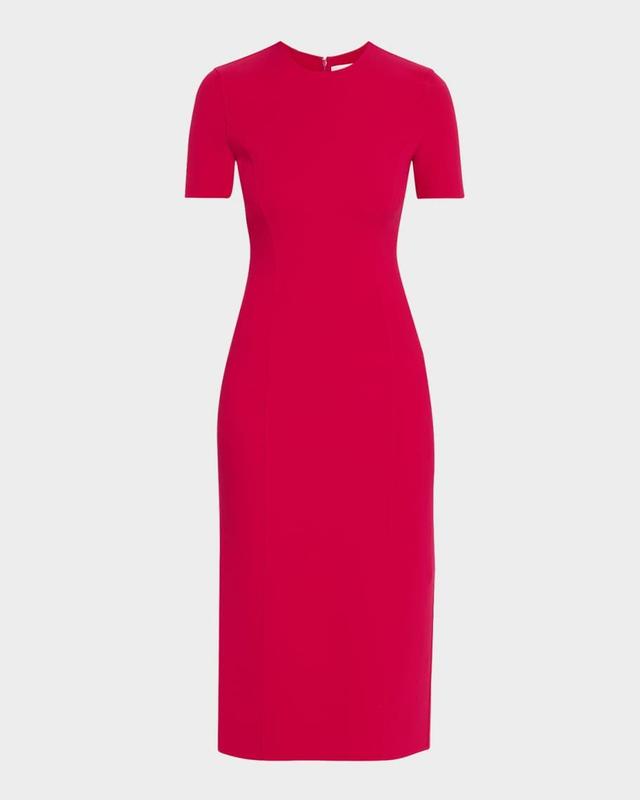 Short-Sleeve Midi Sheath Dress Product Image