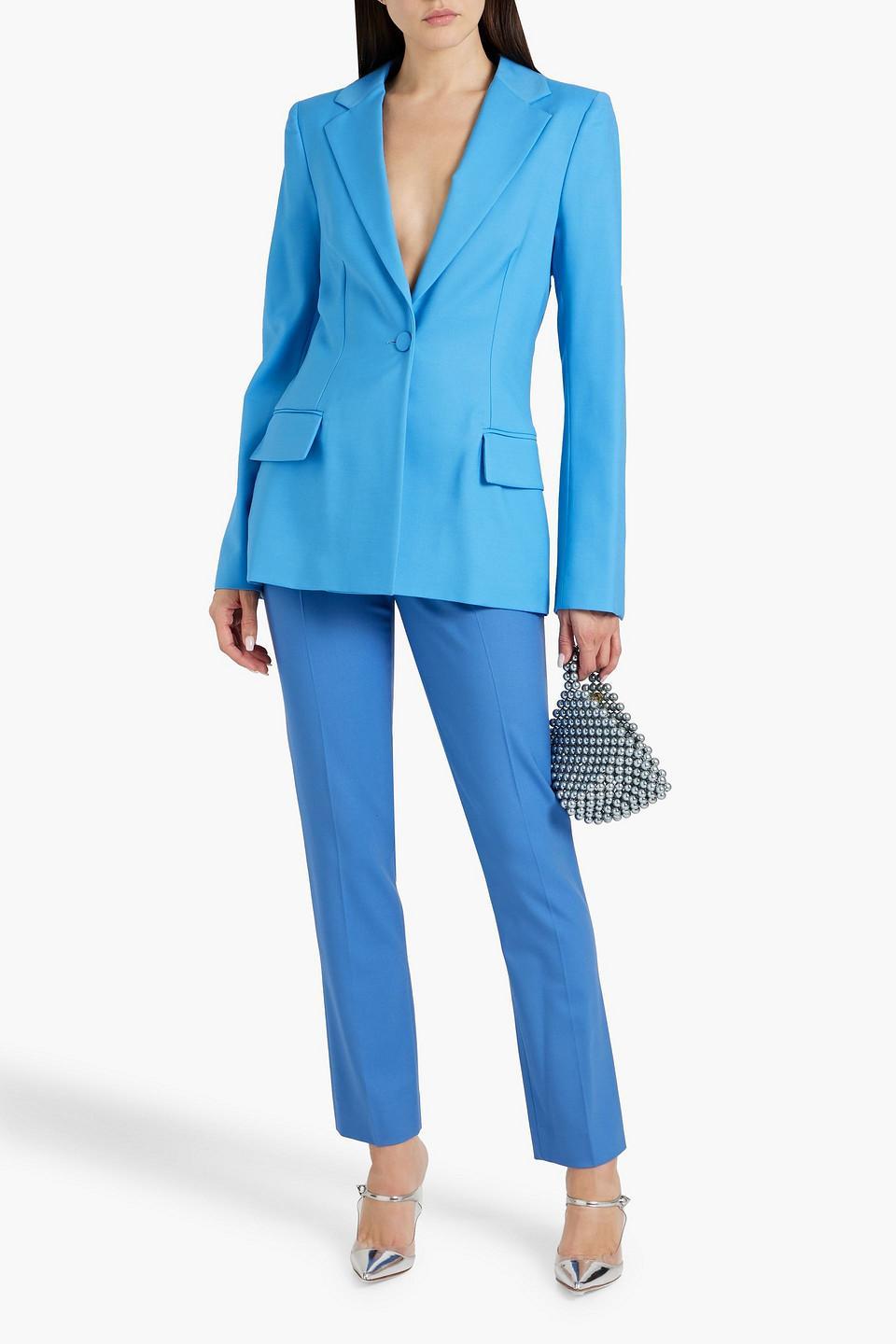 Wool And Mohair-blend Blazer In Light Blue Product Image