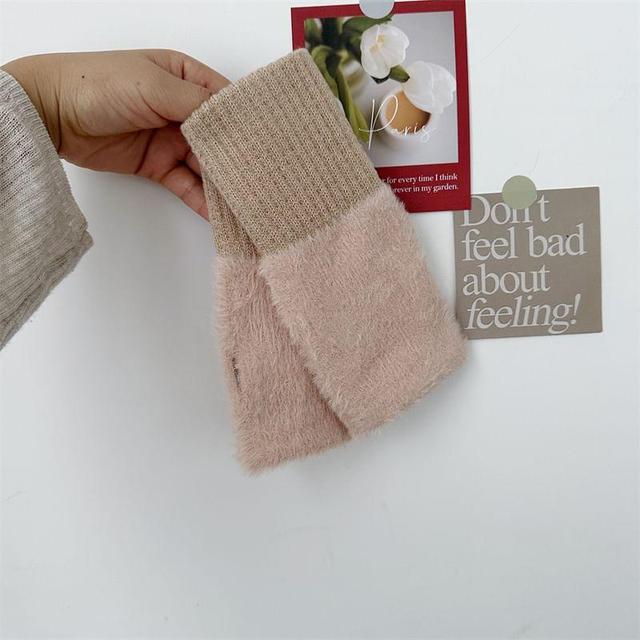 Plain Knit Fingerless Gloves Product Image