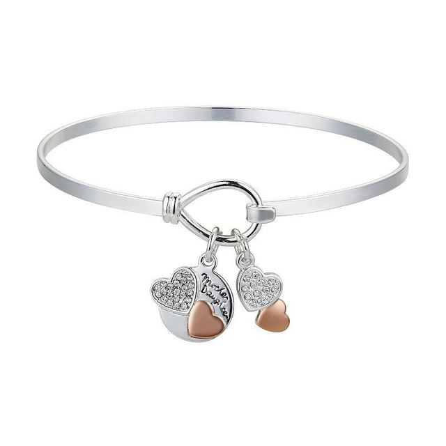 Brilliance Crystal Mother Daughter Bangle Bracelet, Womens, Two Tone Product Image