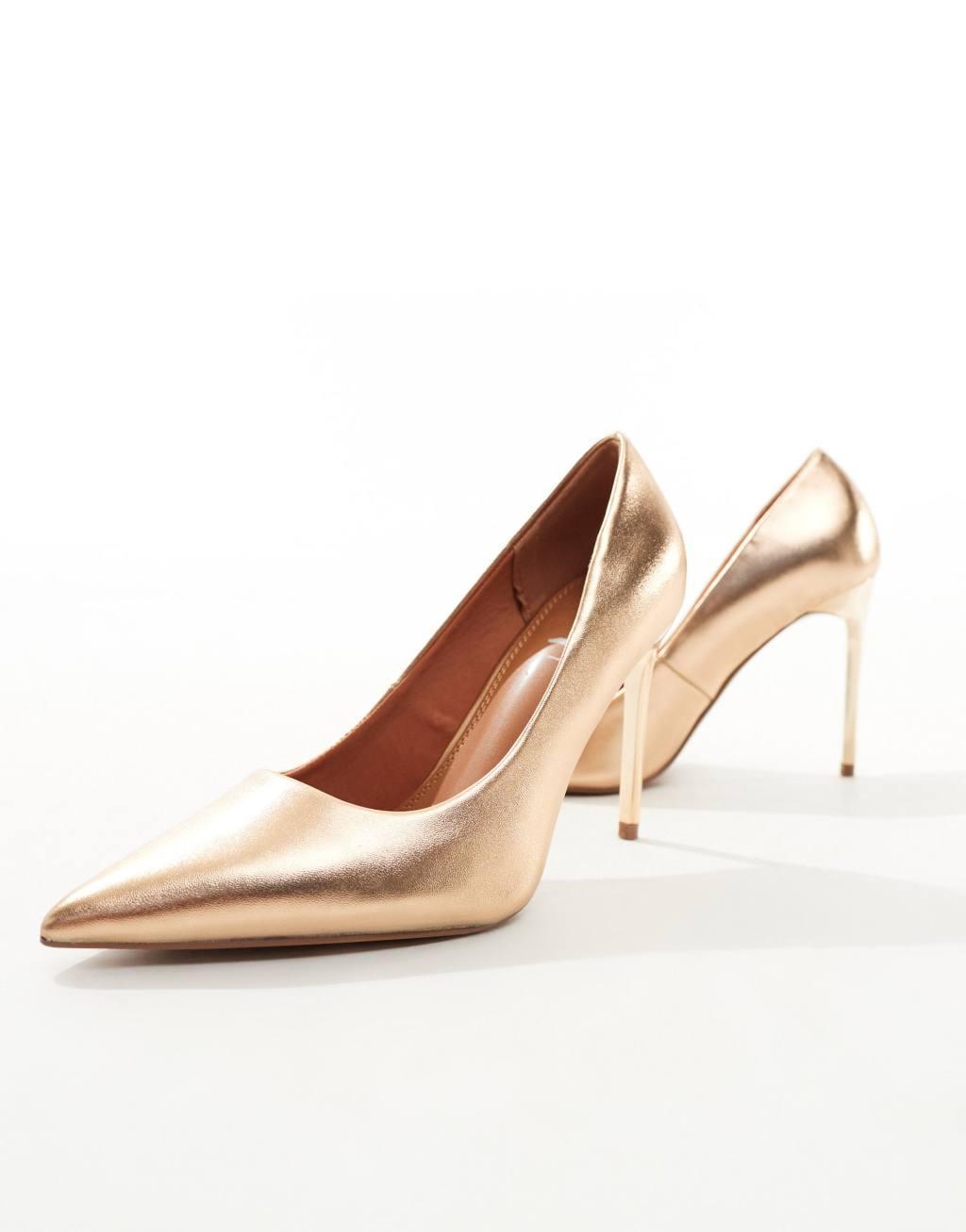 ASOS DESIGN Wide Fit Paphos pointed high heeled pumps Product Image