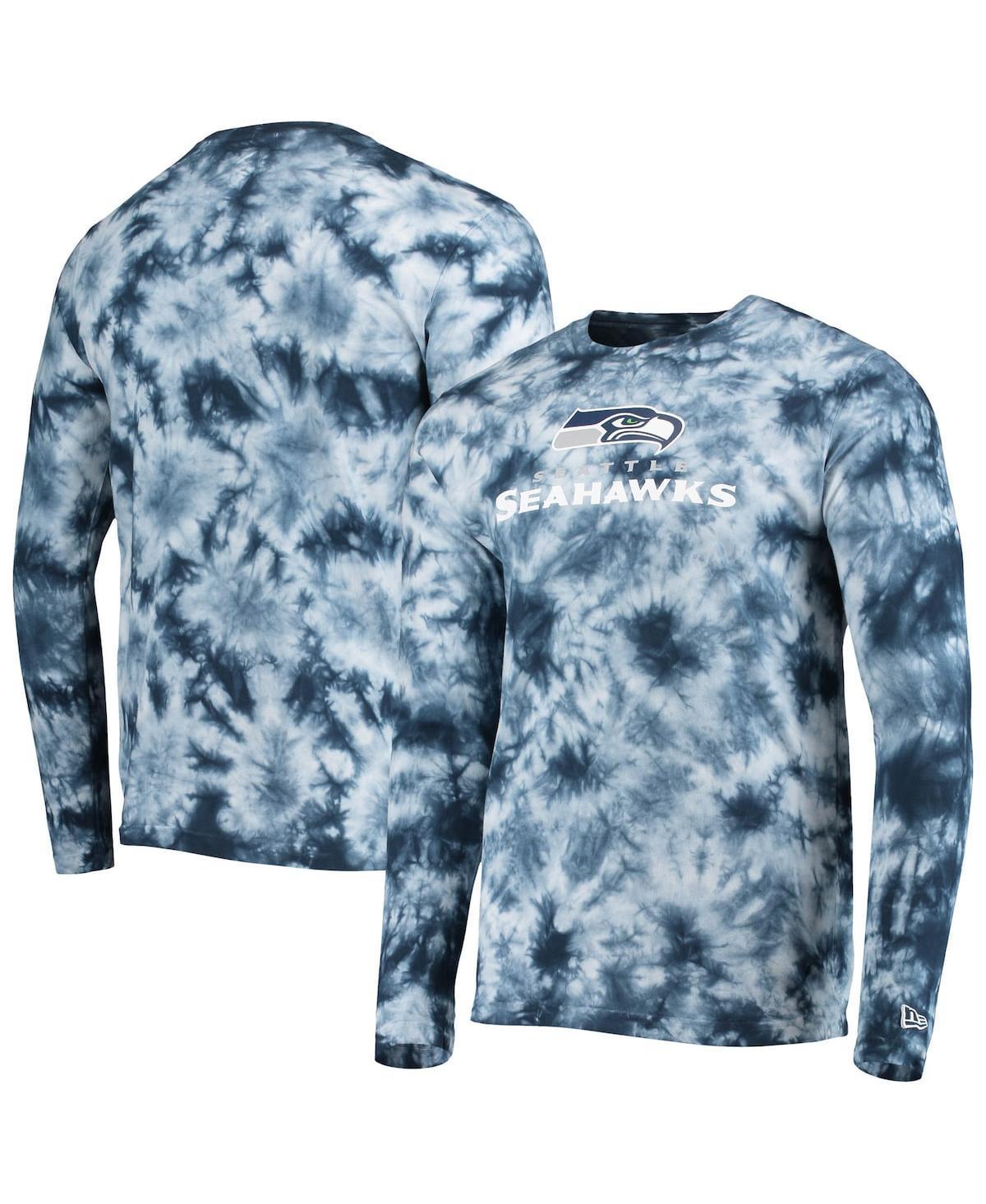 Mens College Navy Seattle Seahawks Tie-Dye Long Sleeve T-shirt Product Image