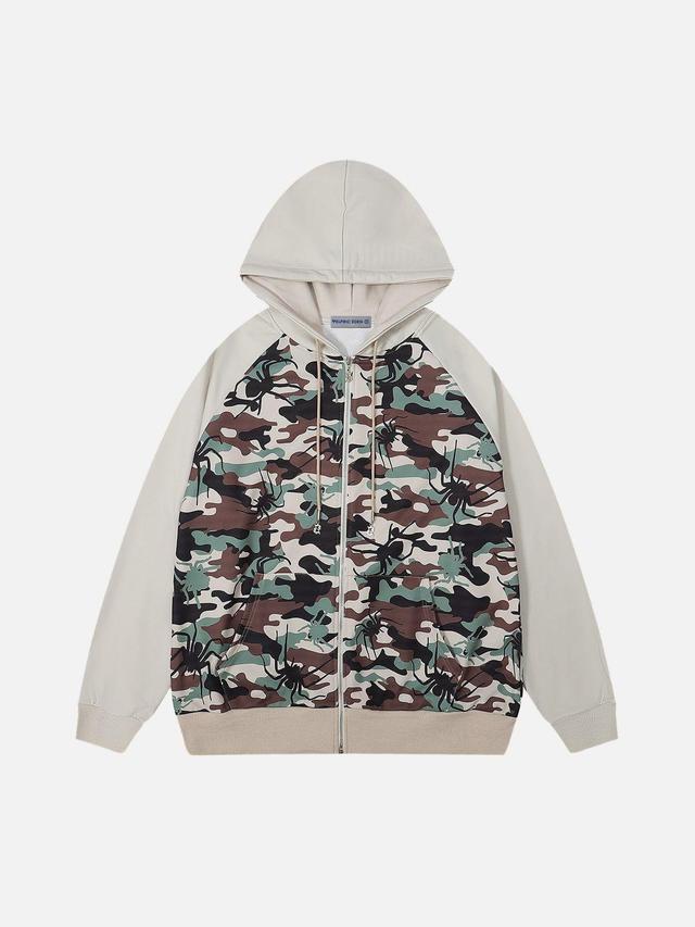 Aelfric Eden Camouflage Spider Zip Up Hoodie Product Image