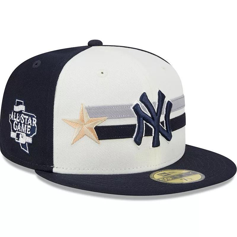 Mens New Era Cream/Navy New York Yankees 2024 MLB All-Star Game Workout 59FIFTY Fitted Hat Product Image