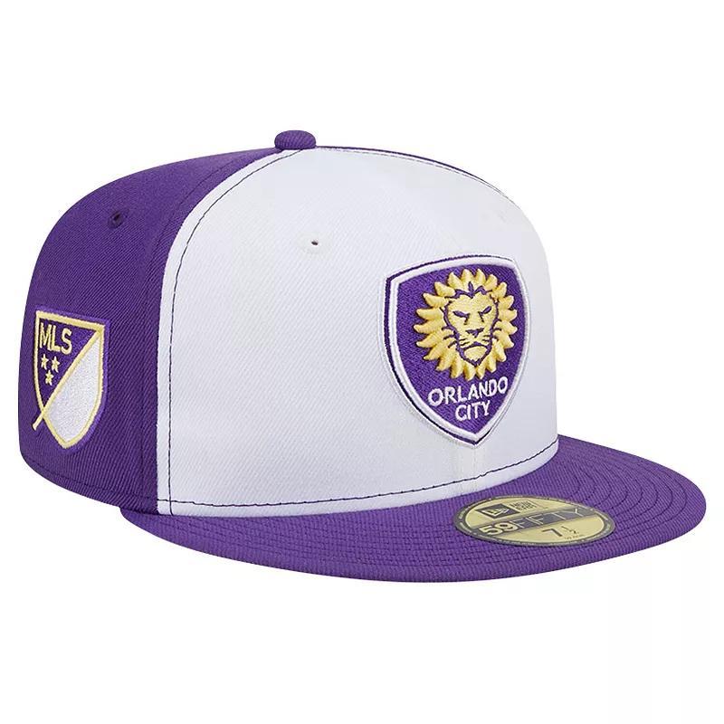 Mens New Era White/Purple Orlando City SC 2024 Kick Off Collection 59FIFTY Fitted Hat Product Image