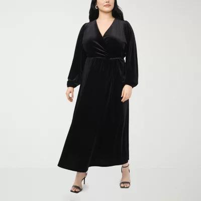 MSK Womens Long Sleeve Fit + Flare Dress Plus product image