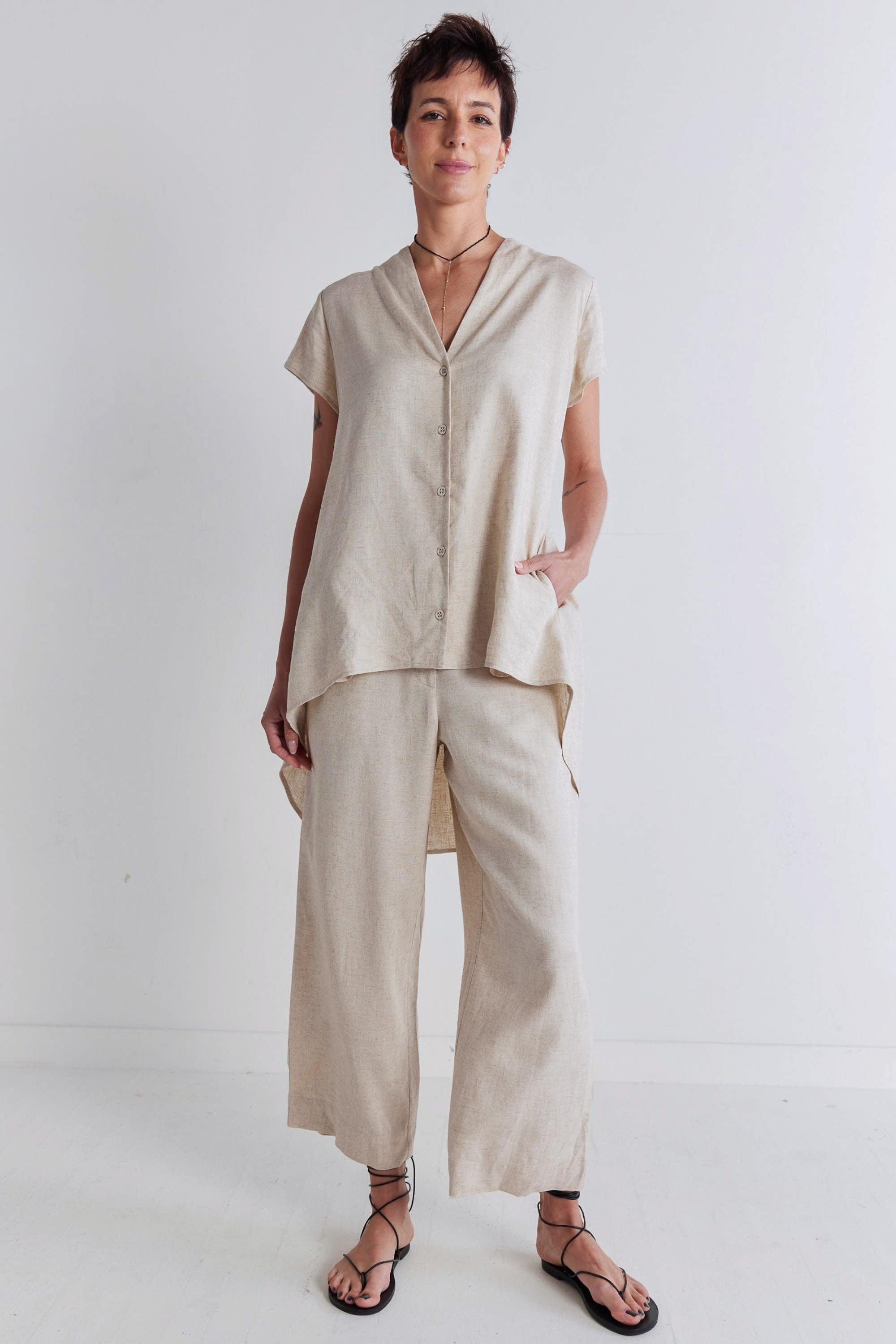 Daylight Linen High Low Blouse Product Image