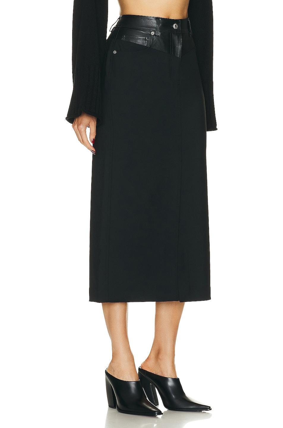 Helmut Lang Garter Midi Skirt Black. (also in ). Product Image