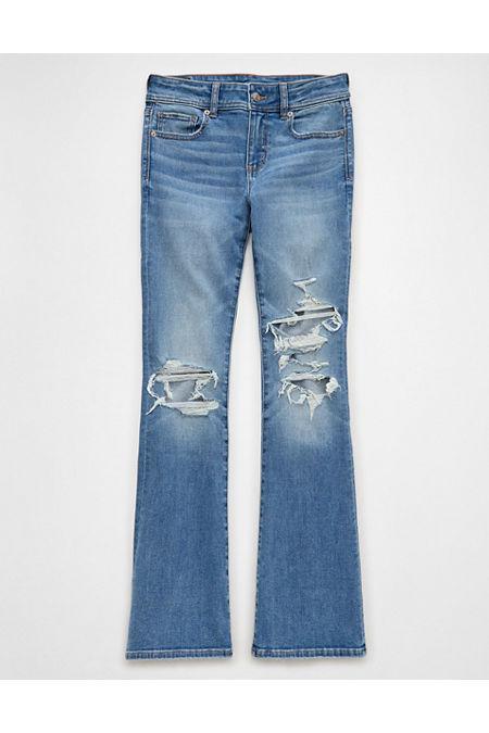 AE Next Level Ripped Low-Rise Kick Bootcut Jean Women's Product Image