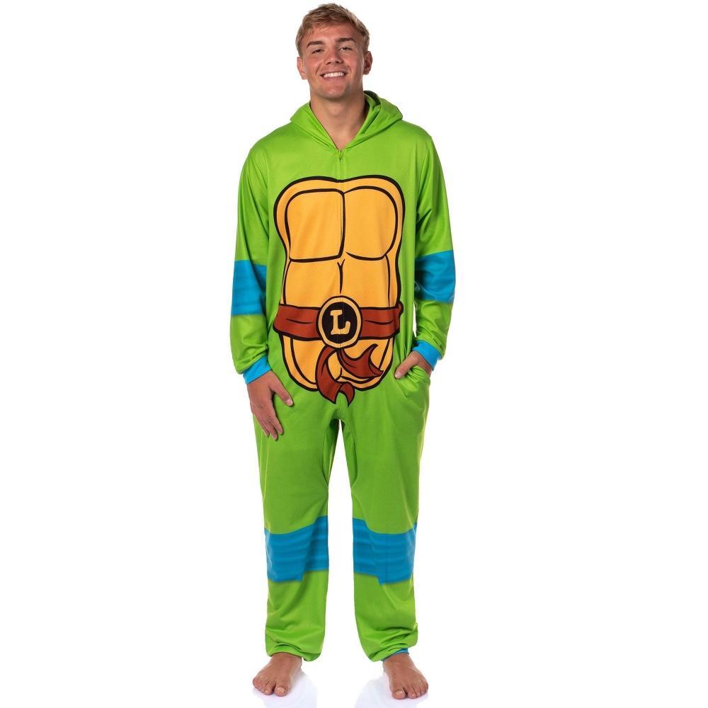 Intimo Teenage Mutant Ninja Turtles Mens' Union Suit Costume Pajama (Leonardo, S/M) Green Product Image