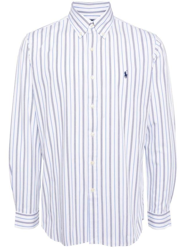 Striped Long-sleeve Shirt In White Product Image