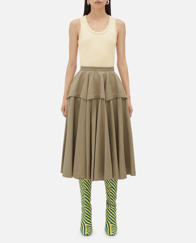 Compact Cotton Skirt In Beige Product Image