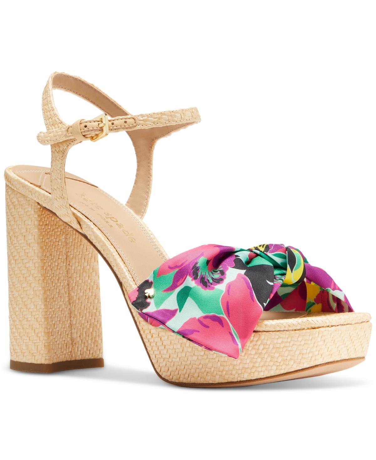 Womens Tropical Foliage Platform Sandals Product Image