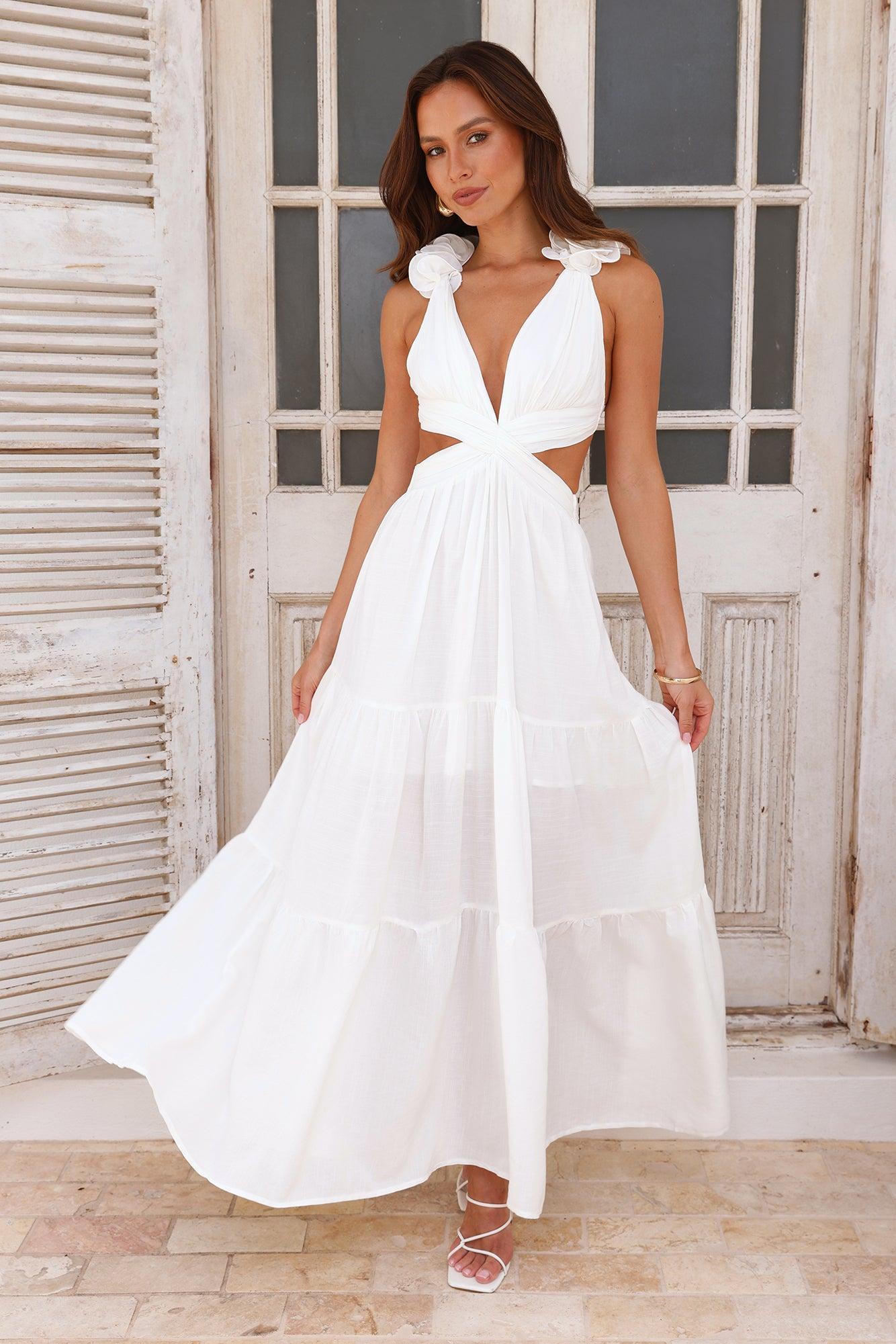 Moonlight Dance Maxi Dress White Product Image