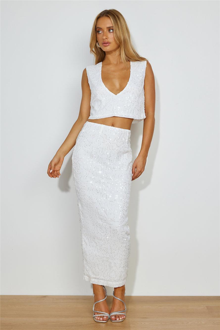 SEVEN WONDERS Esther Midi Skirt White Product Image