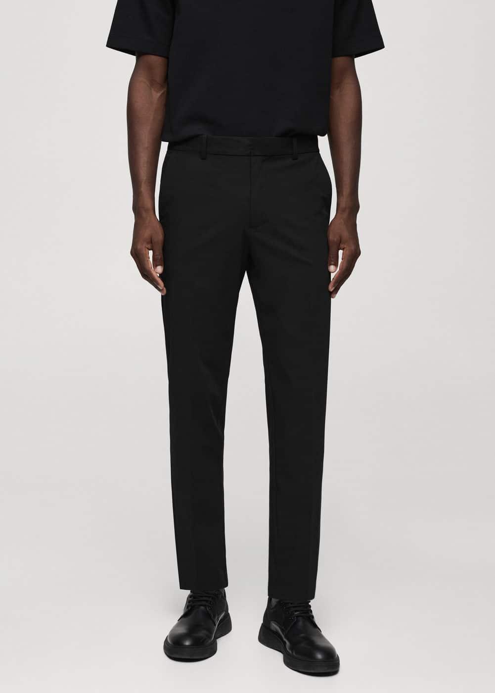 MANGO MAN - Slim fit stretch pants blackMen Product Image