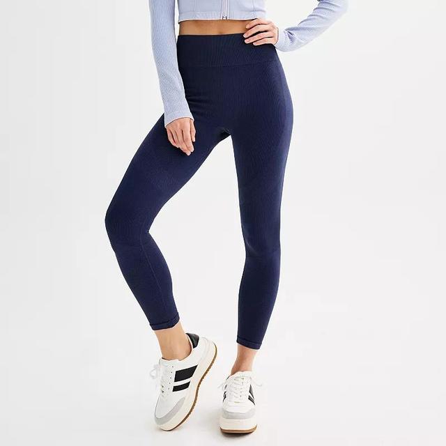 Juniors SO Seamless Ribbed High Waisted Leggings, Womens Product Image