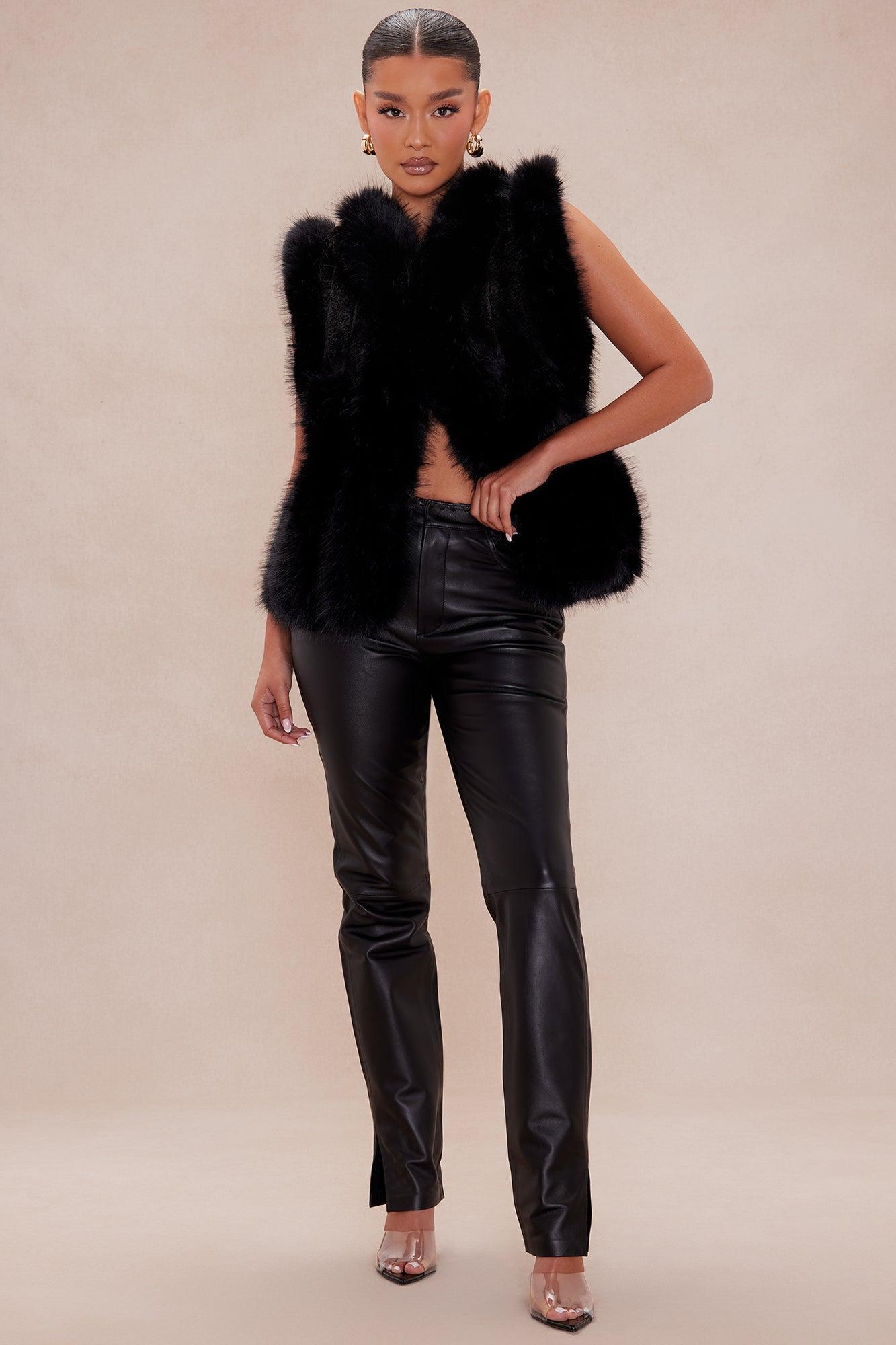 Summit Faux Fur Vest - Black Product Image