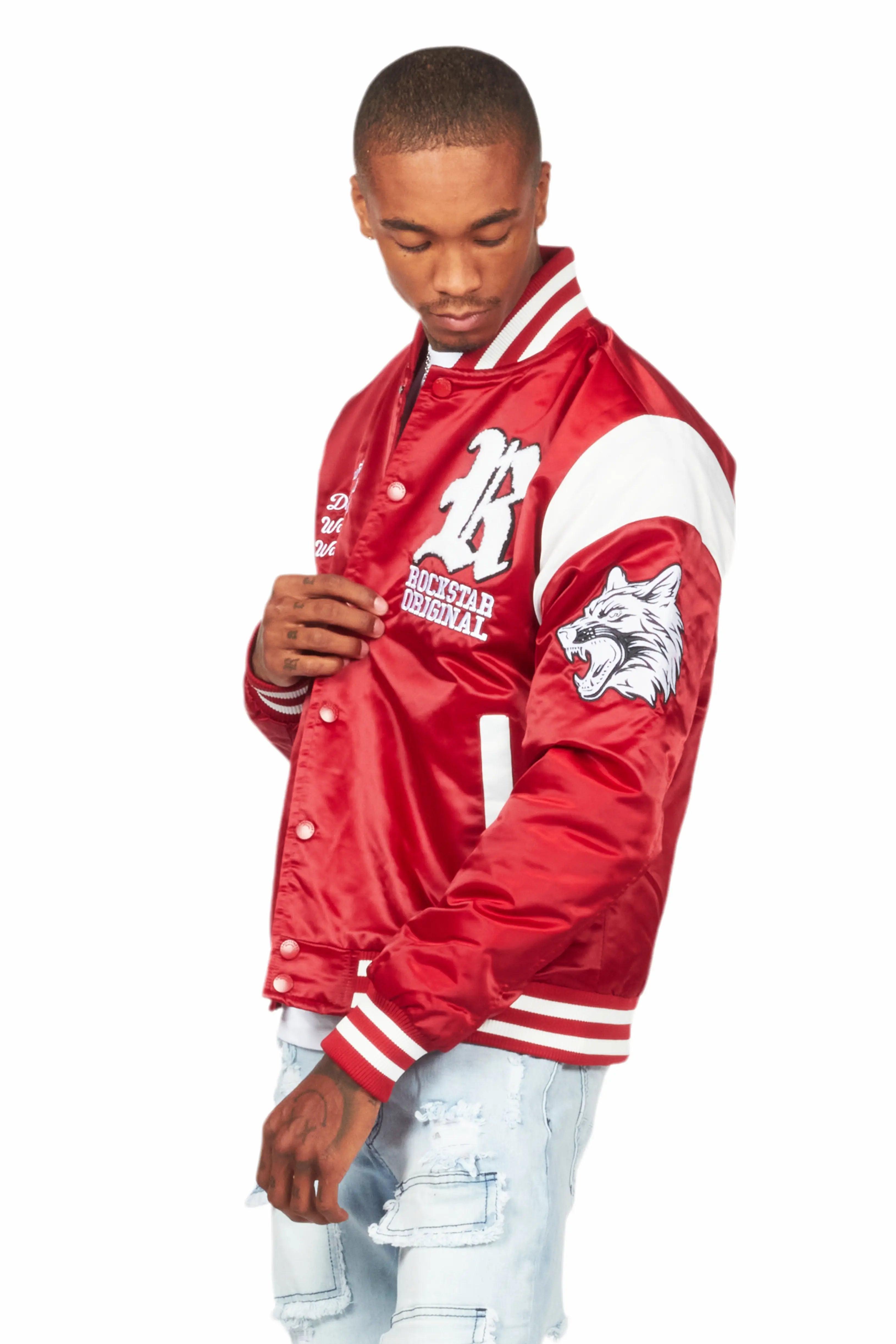 Geir Red Varsity Jacket Male Product Image