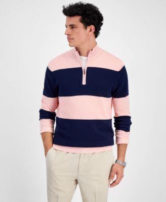 Club Room Mens Bold Stripe Quarter-Zip Sweater, Created for Macys Product Image