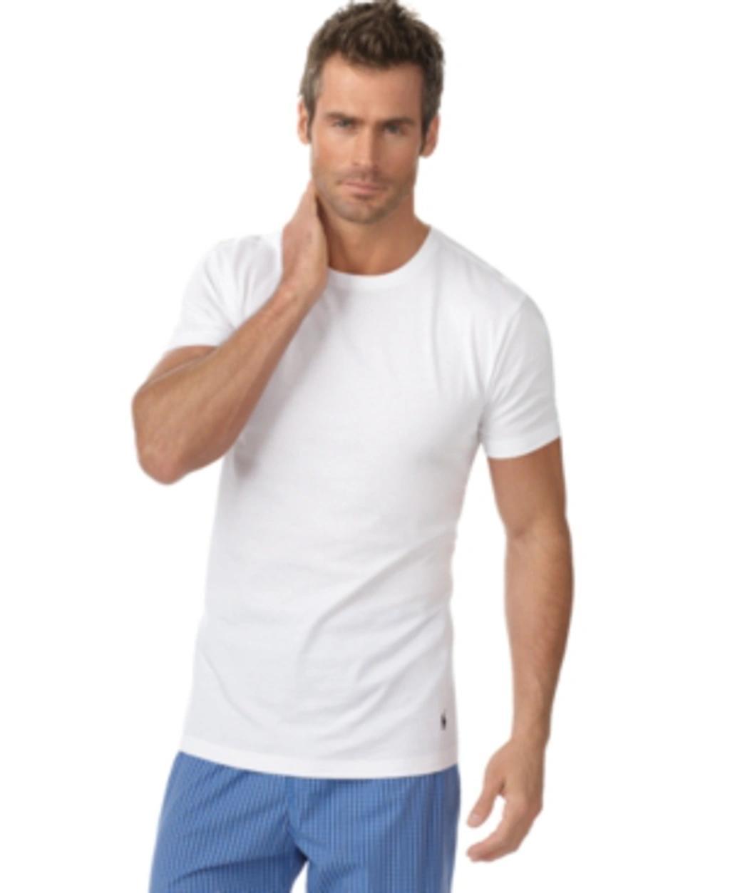 Men's Undershirt, Slim Fit Classic Cotton V-neck 5 Pack In White Product Image