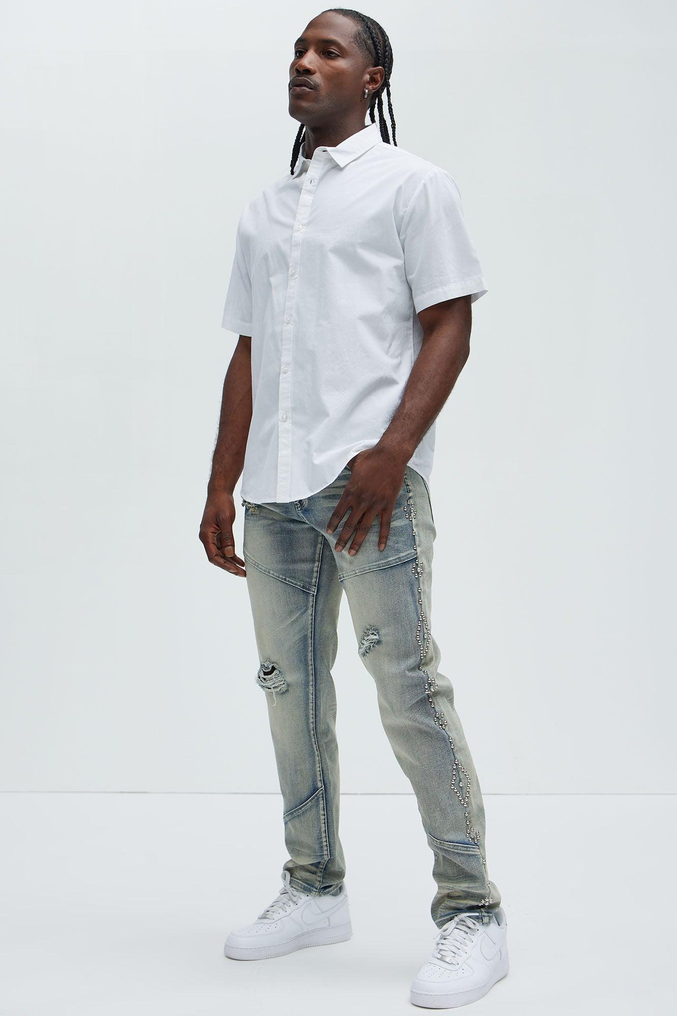 Be Along The Sides Straight Jeans - Light Wash Product Image