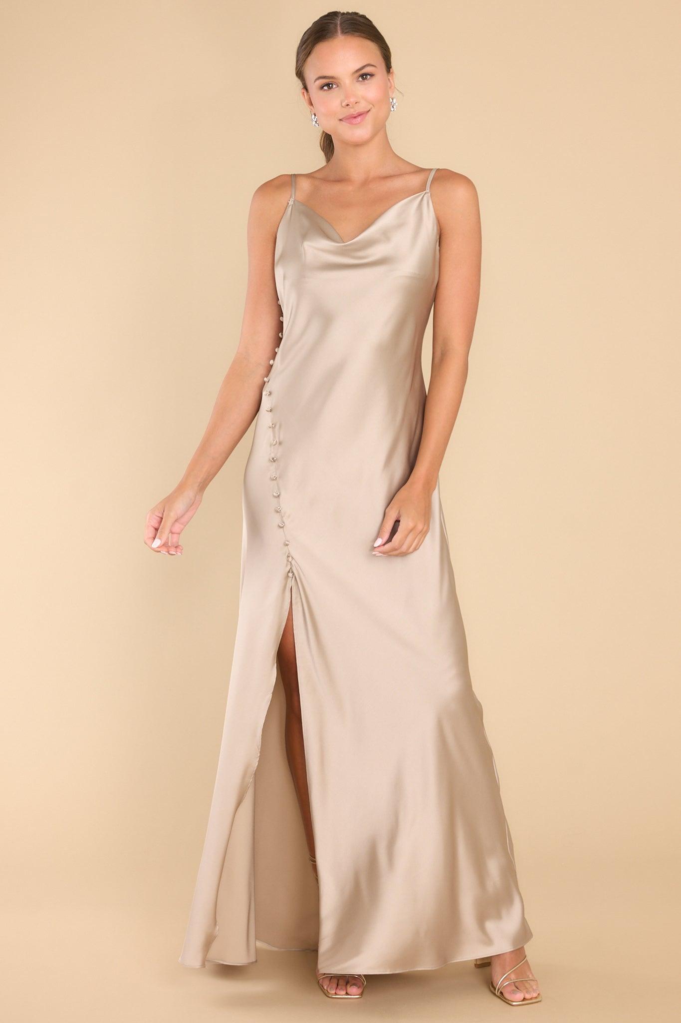 Illustrious Woman Champagne Maxi Dress Product Image