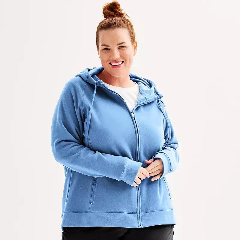 Plus Size Tek Gear Ultrasoft Fleece Long Jacket, Womens Purple Appeal Product Image