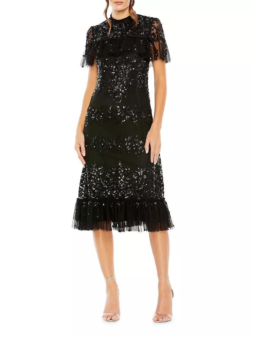 Sequined Flounce Midi-Dress product image