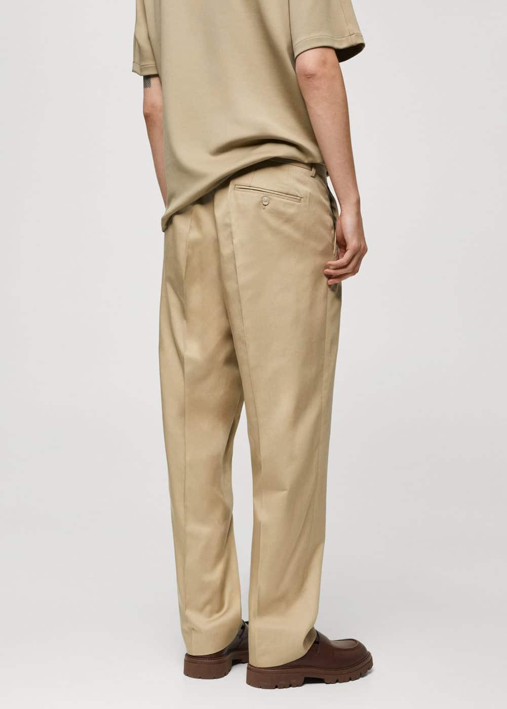 MANGO MAN - Regular-fit suit pants with pleats beigeMen Product Image