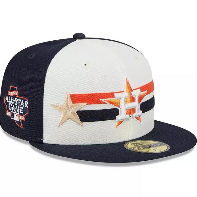 Mens New Era Cream/Navy Houston Astros 2024 MLB All-Star Game Workout 59FIFTY Fitted Hat Product Image