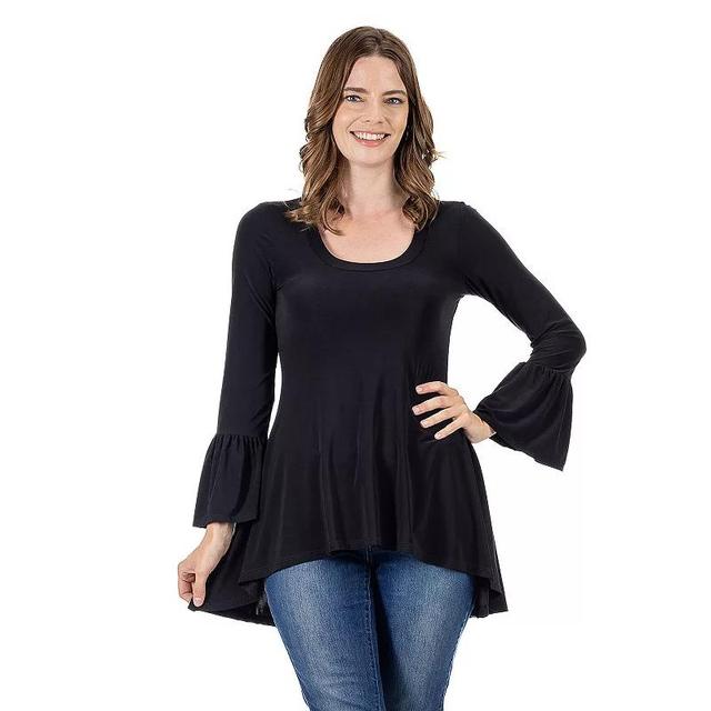 Womens 24Seven Comfort Apparel Long Bell Sleeve High-Low Tunic Top Product Image