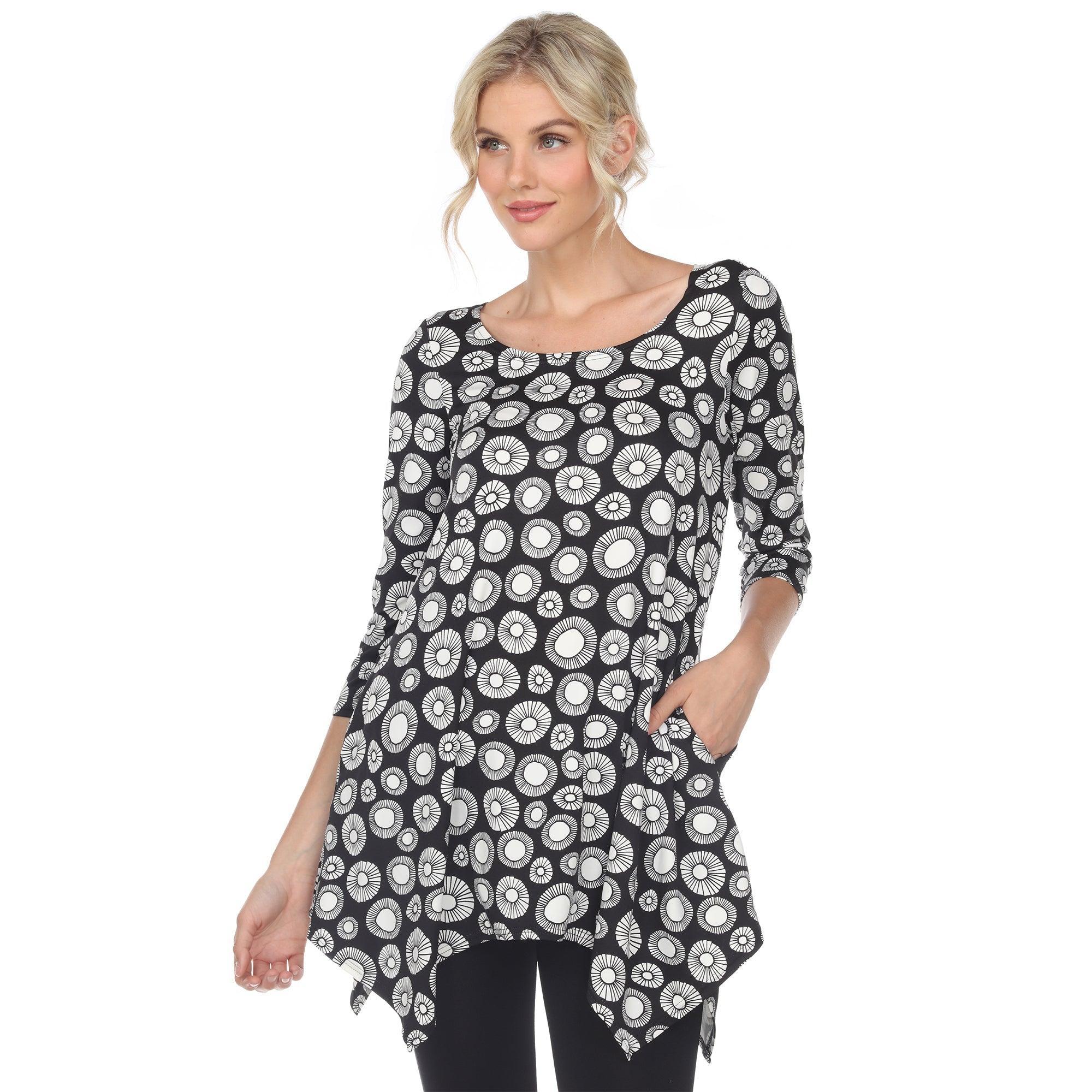 Women's Printed Geometric Circle Tunic Top Product Image