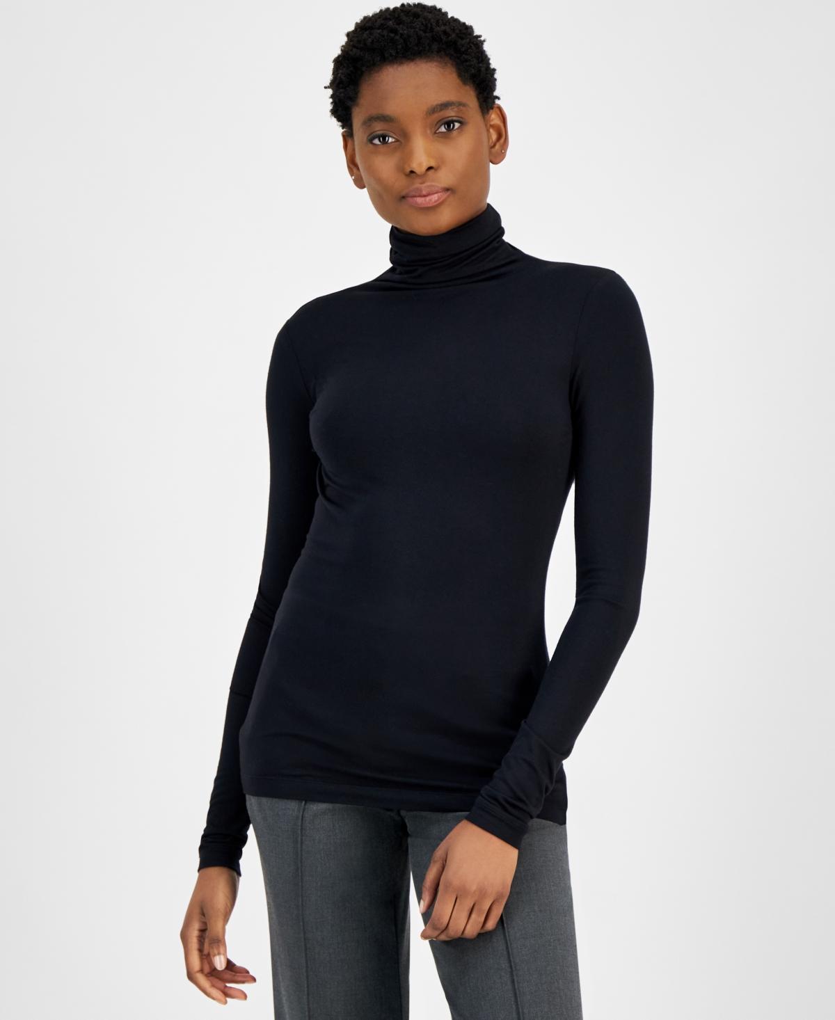 Anne Klein Womens Turtleneck Long-Sleeve Jersey Top product image