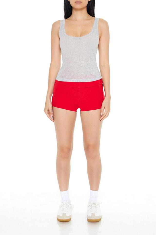 Foldover Ribbed Biker Shorts | Forever 21 Product Image