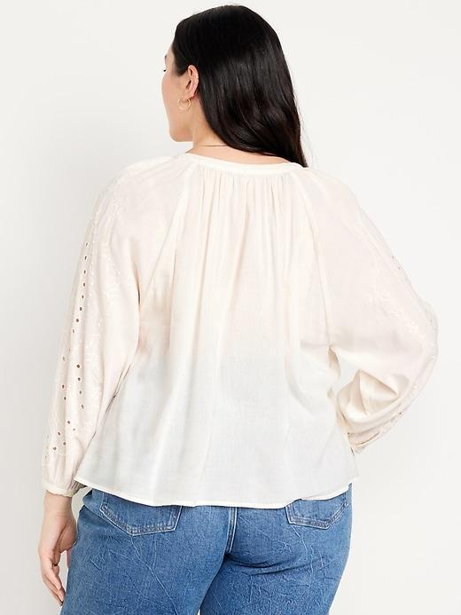 Split-Neck Button-Down Top Product Image