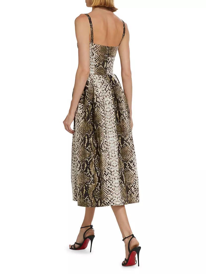 Snakeskin Cotton Midi-Dress Product Image