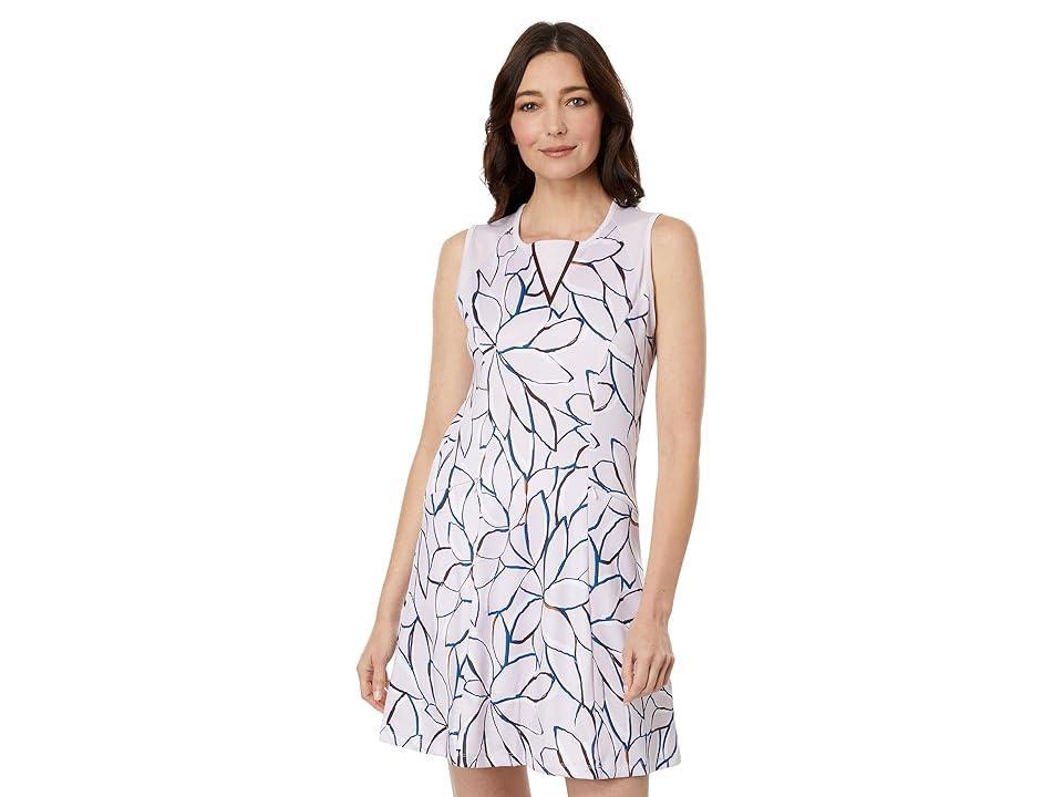 Callaway Linear Floral Sleeveless Dress Nectar) Women's Clothing Product Image