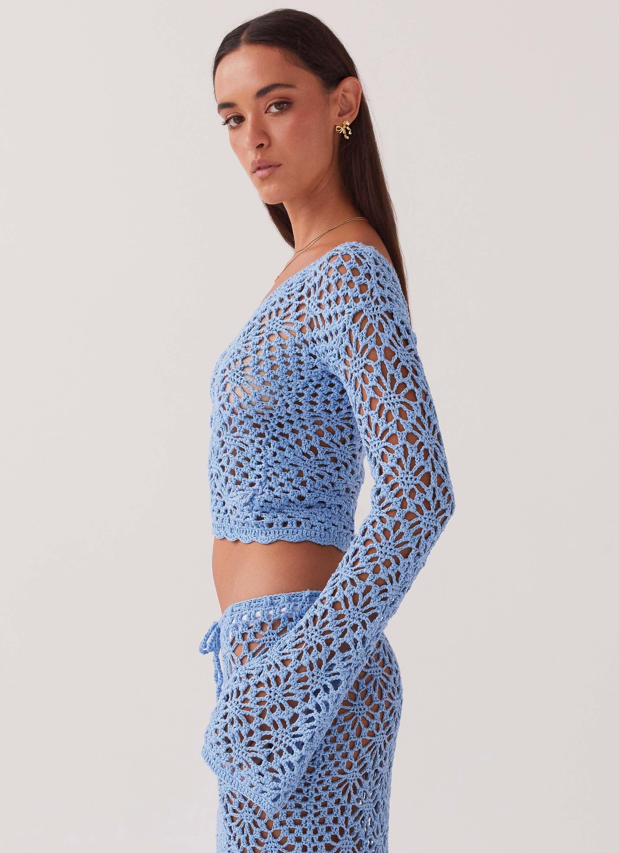 Merliah Crochet Top - Blue Product Image