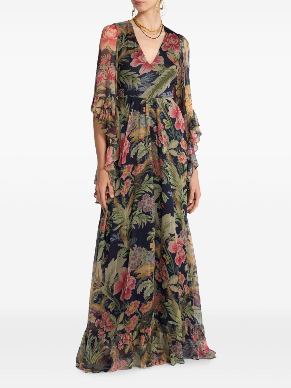 floral-print silk maxi dress Product Image