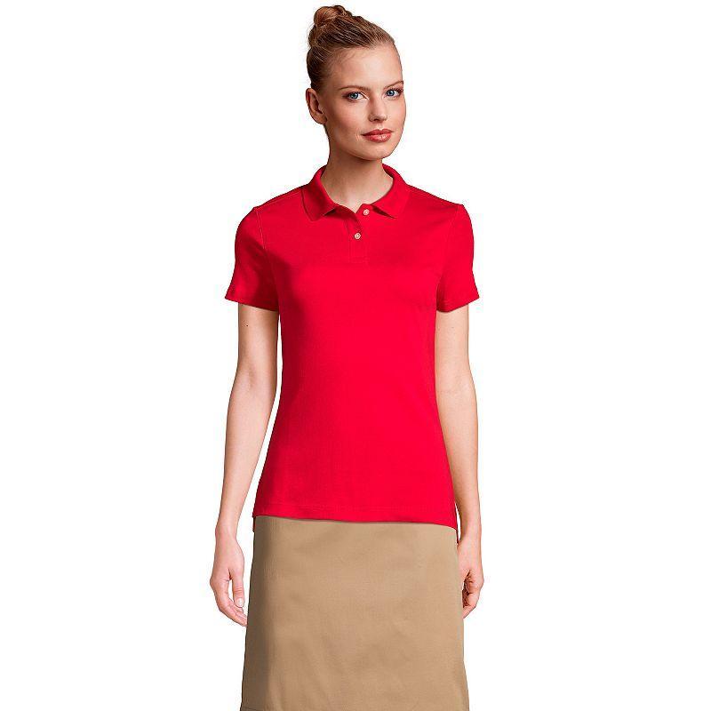 Womens Lands End School Uniform Short Sleeve Interlock Polo Shirt Product Image