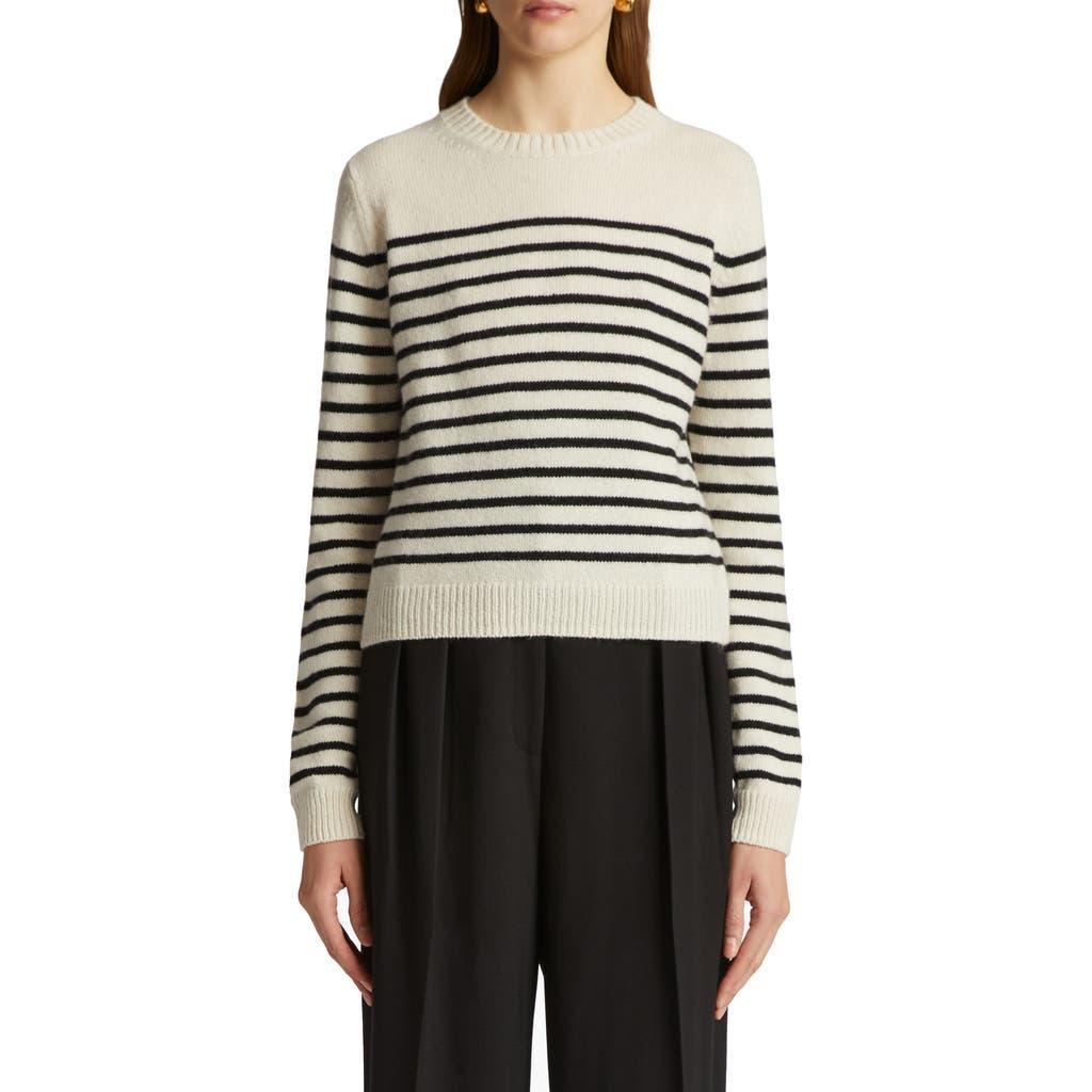 KHAITE Diletta Striped Cashmere Sweater In Black Product Image