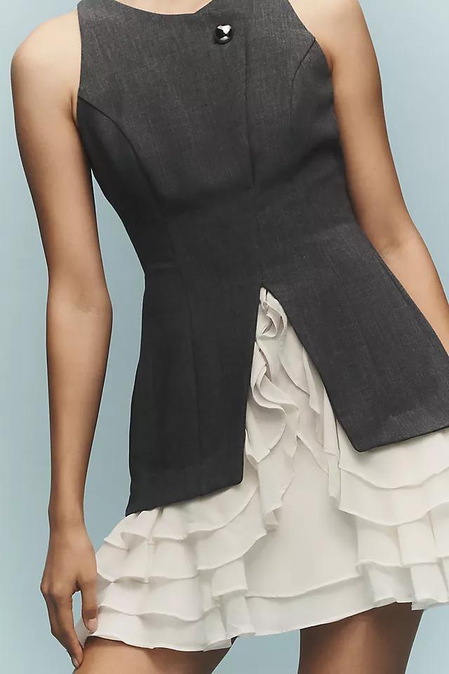 By Anthropologie Sleeveless Ruffled Twofer Mini Dress Product Image