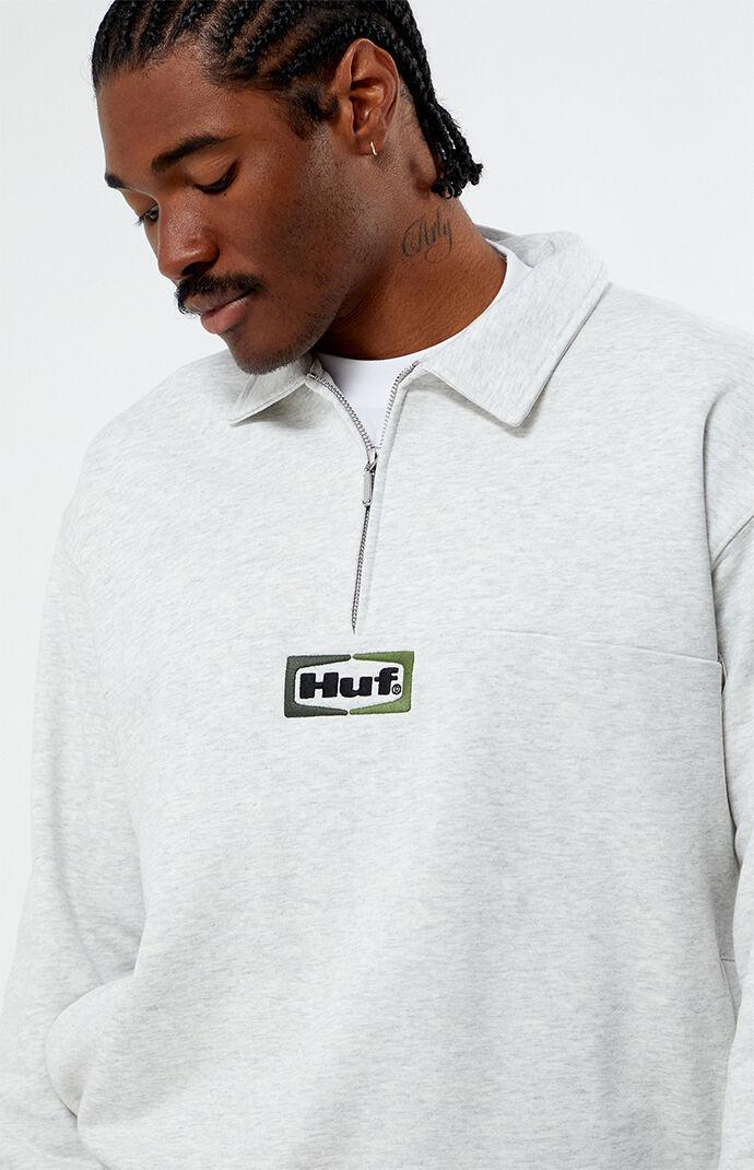 HUF Men's Slate Quarter Zip Fleece Sweatshirt Product Image