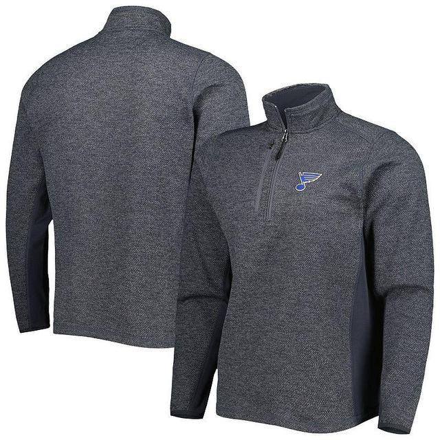 Mens Antigua Heathered Charcoal St. Louis Blues Course Quarter-Zip Jacket Product Image