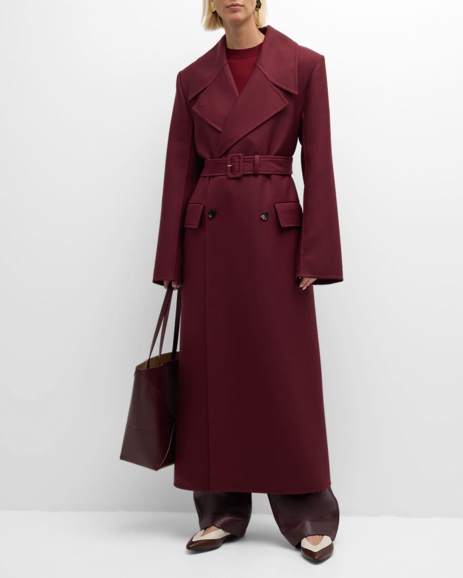 Belted Double-Breasted Long Coat Product Image