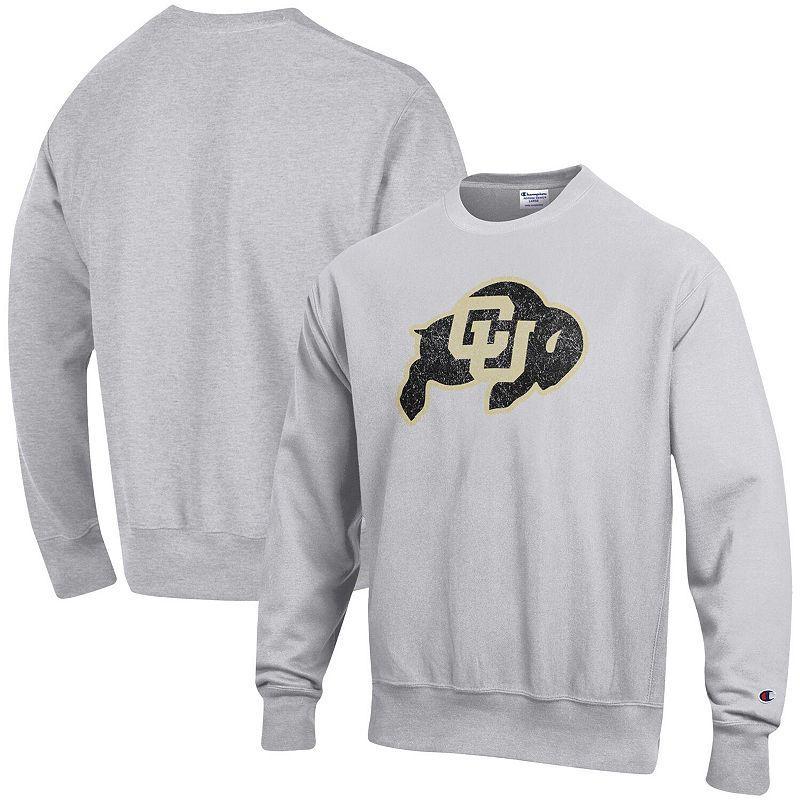 Mens Champion Heathered Gray Colorado Buffaloes Vault Logo Reverse Weave Pullover Sweatshirt Grey Product Image