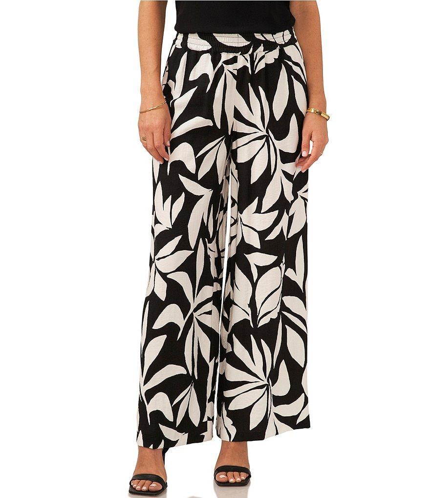 Vince Camuto Wide Leg Floral Print Pull-On Pants Product Image